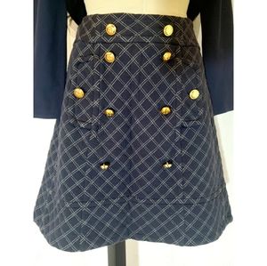 Marc Jacobs Skirt navy wool Nautical inspired Sz M